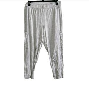 Eileen Fisher Medium Gray Cropped Jogger Pants Elastic Waist NEW Stretch Pockets